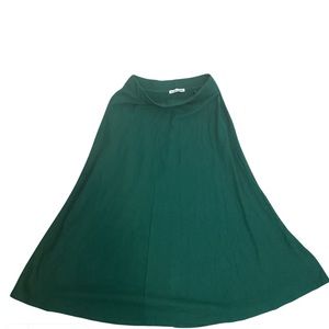 Reformation Green Ribbed Midi Skirt Size S Molly